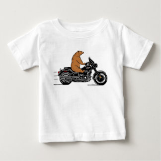 Bärenbär, der mit einem Motorrad fährt Baby T-shirt