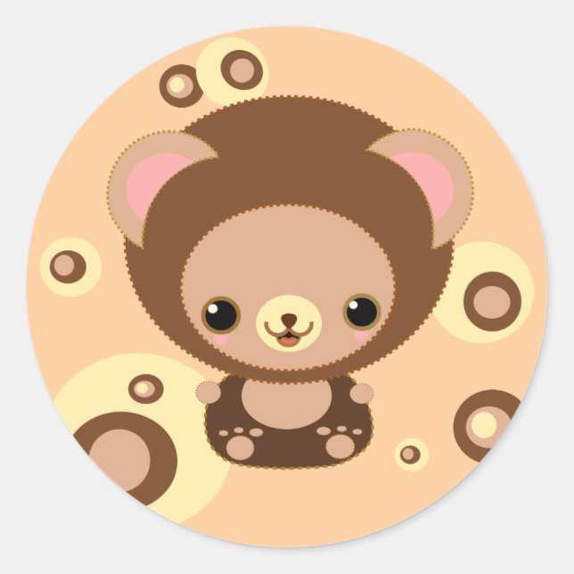 Bärenbär Runder Aufkleber (Vorderseite)