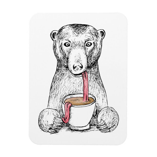 Bärenbedarf Kaffeedesign Illustration Magnet (Vertikal)