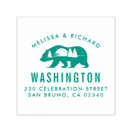 Bärenberg Silhouette Rustikale Name Rückgabeconten Permastempel