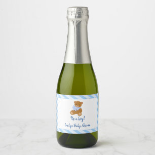 Bärenblaues Flaschenlabel für Babydusche