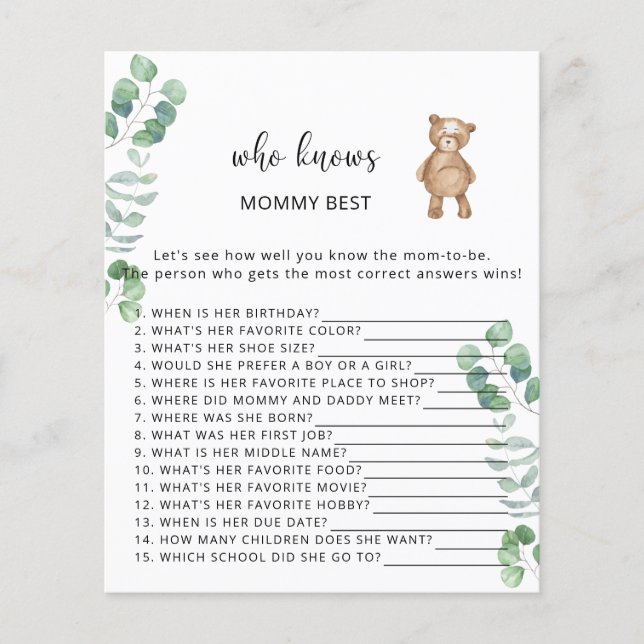 Bärenblume Wer Mami am besten kennt (Vorderseite)