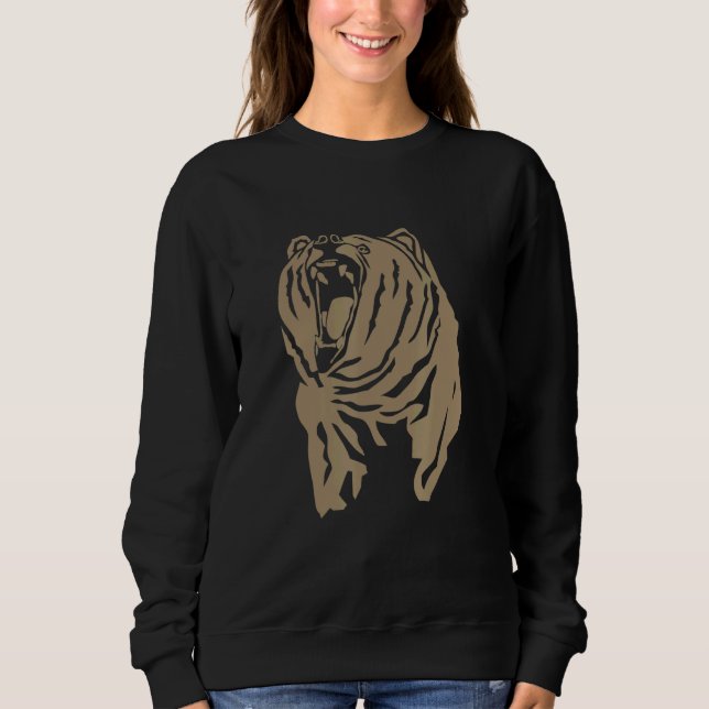 Bärenbraun-Bär Kodiak-Bärenkopf Sweatshirt (Vorderseite)