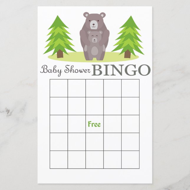 Bärenduschkarte, Holzbingo (Vorderseite)