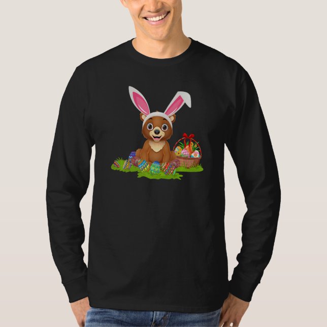 Bäreneier Jagd Bunny Bear Ostersonntag T-Shirt (Vorderseite)