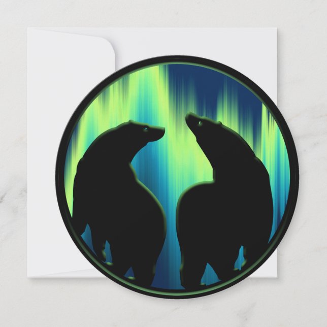 Bäreneinladungen Personalisiert Aurora Bears Card Einladung (Vorderseite)