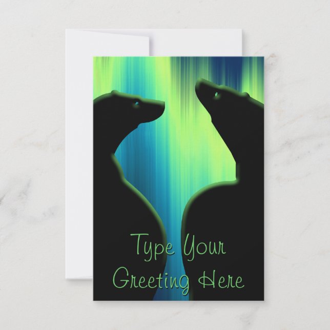Bäreneinladungen Personalisiert Aurora Bears Card Einladung (Vorderseite)