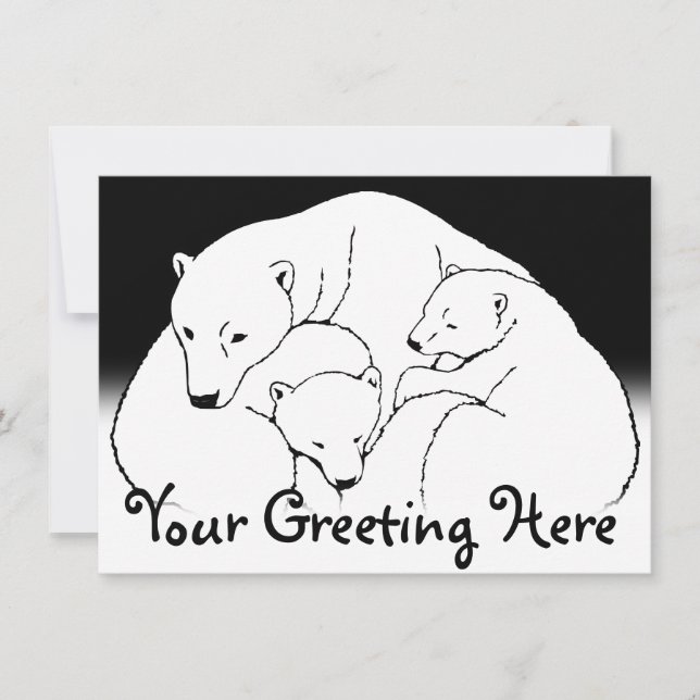 Bäreneinladungen Personalisiert Polar Bären Cubs C Einladung (Vorderseite)