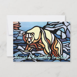 Bäreneinladungen Personalisiert Polar Bear Art Car Einladung