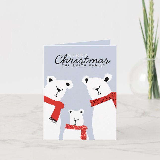 Bärenfamilie frohe Weihnachten (Vorderseite)