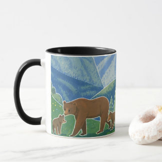 Bärenfamilie im Tal Becher Tasse