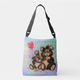 Bärenfamilie mit Herzballon Crossbody Bag Tragetaschen Mit Langen Trägern