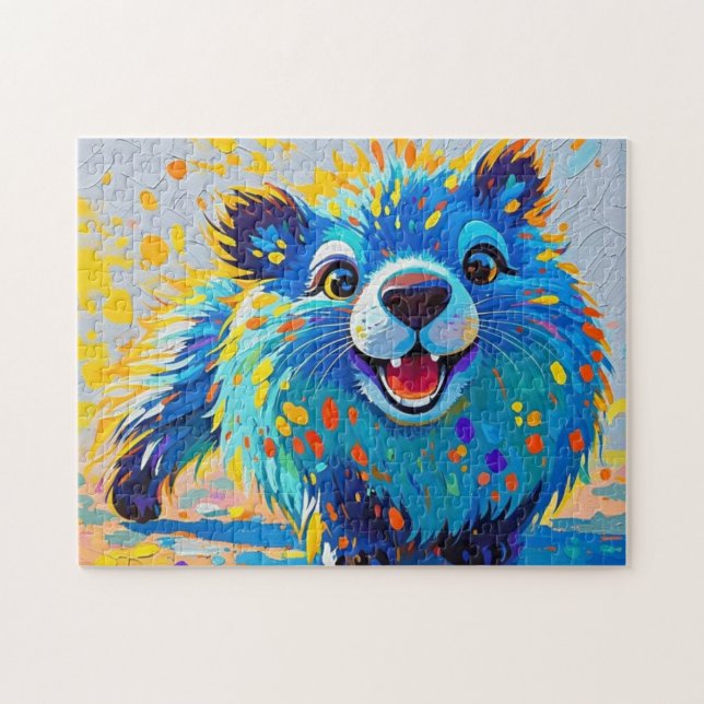 Bärenfarbenes abstraktes Tierkunstdesign (Horizontal)