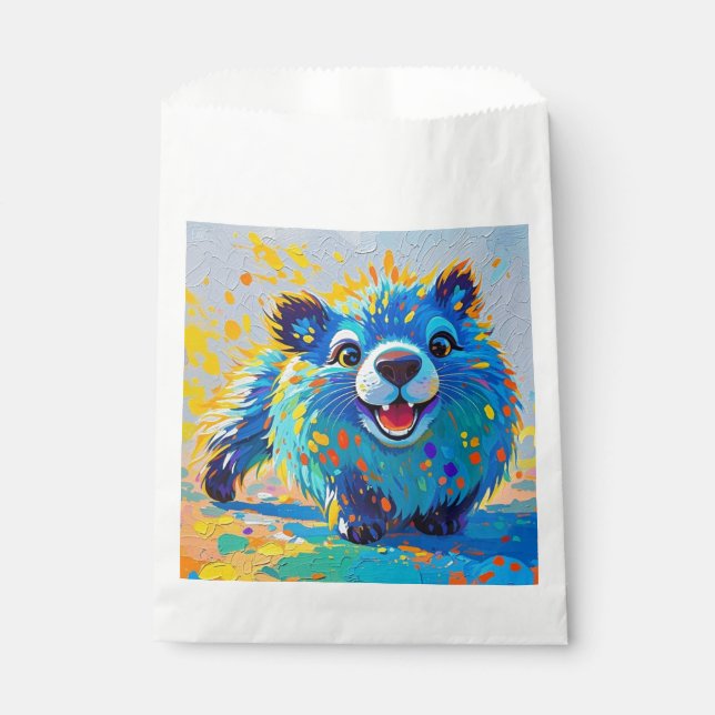 Bärenfarbenes abstraktes Tierkunstdesign Geschenktütchen (Vorderseite)