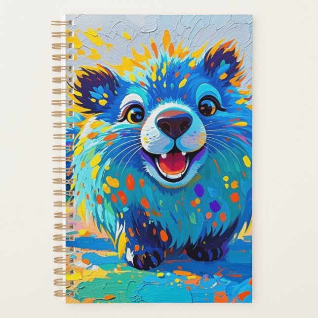 Bärenfarbenes abstraktes Tierkunstdesign Planer (Vorderseite)
