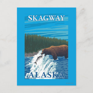 Bärenfischerei in Fluss - Skagway, Alaska Postkarte