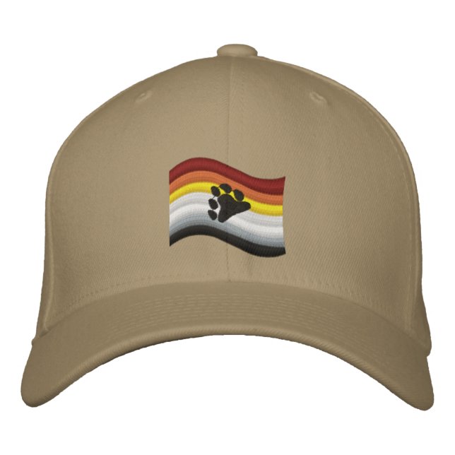 Bärenflagge bestickte Baseballkappe (Vorderseite)