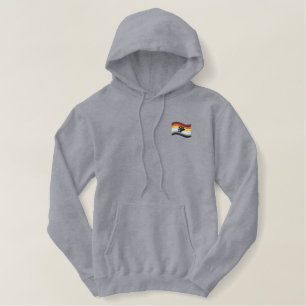 Bärenflagge bestickte Hoodie