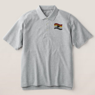 Bärenflagge besticktes Polo-Shirt