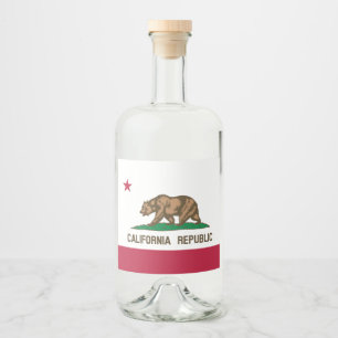 Bärenflagge der Republik Kalifornien: Cali Golden  Alkoholflaschenetikett