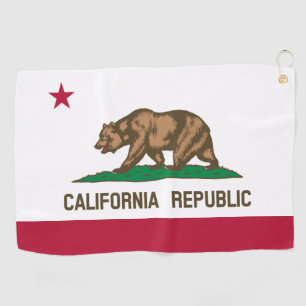 Bärenflagge der Republik Kalifornien: Cali Golden Golfhandtuch