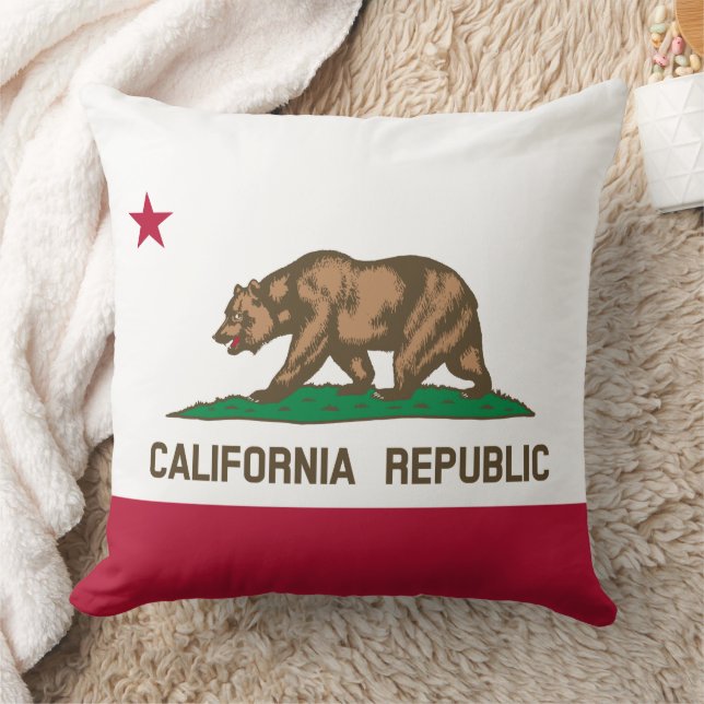 Bärenflagge der Republik Kalifornien: Cali Golden  Kissen (Decke)