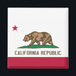 Bärenflagge der Republik Kalifornien: Cali Golden  Magnet<br><div class="desc">Die Flagge der Republik Kalifornien ist ein Symbol der Republik der kurzen Bärenflagge, die 1846 für einen Zeitraum von 25 Tagen existierte. Die Flagge ist ein einfaches Design mit einem roten Single auf weißem Hintergrund. Der Stern soll den einsamen Staat darstellen, und der weiße Hintergrund soll Reinheit und Unschuld symbolisieren....</div>
