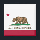 Bärenflagge der Republik Kalifornien: Cali Golden  Magnet<br><div class="desc">Die Flagge der Republik Kalifornien ist ein Symbol der Republik der kurzen Bärenflagge, die 1846 für einen Zeitraum von 25 Tagen existierte. Die Flagge ist ein einfaches Design mit einem roten Single auf weißem Hintergrund. Der Stern soll den einsamen Staat darstellen, und der weiße Hintergrund soll Reinheit und Unschuld symbolisieren....</div>