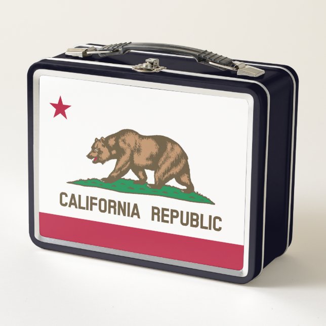 Bärenflagge der Republik Kalifornien: Cali Golden  Metall Brotdose (Vorderseite)