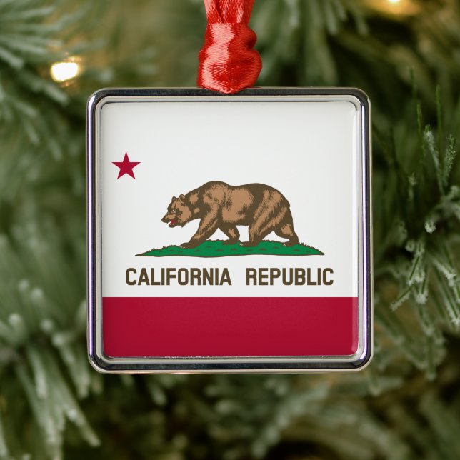 Bärenflagge der Republik Kalifornien: Cali Golden  Ornament Aus Metall (Baum)