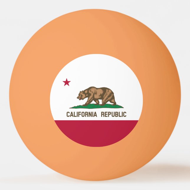 Bärenflagge der Republik Kalifornien: Cali Golden  Tischtennisball (Vorderseite)
