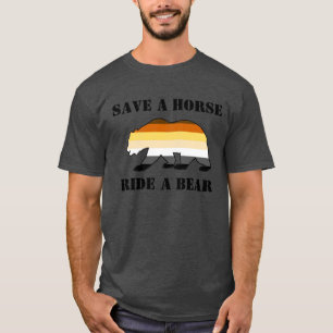 Bärenflagge rettet Pferdereiten T-Shirt