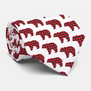 Bärenförmige Karo Rot-Schwarze Buffalo Krawatte