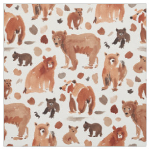 BärenGEBIET Brown Mama and Cub Kinderzimmer Bears Stoff