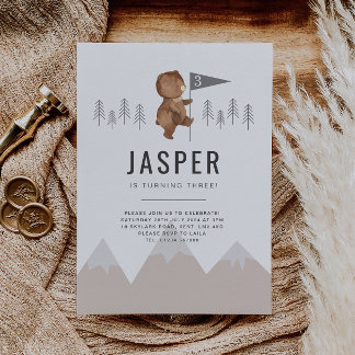 Bärengebirge Dritter Geburtstag Einladung