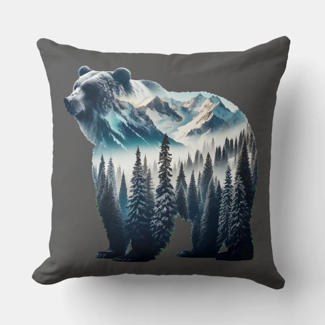 Bärengebirge und Wälder Kissen (Vorderseite)