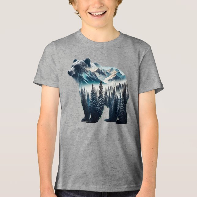 Bärengebirge und Wälder Tri-Blend Shirt (Vorderseite)