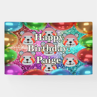 Bärengebläse Personalisierter Charakter Geburtstag Banner