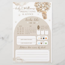 Bärengeschlecht-Neutral-Baby-Dusche Vorhersagespie