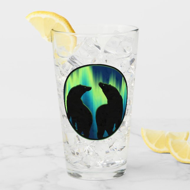 Bärenglas Northen Lights Bärenglasses personalisie Glas (Vorderseite Ice)