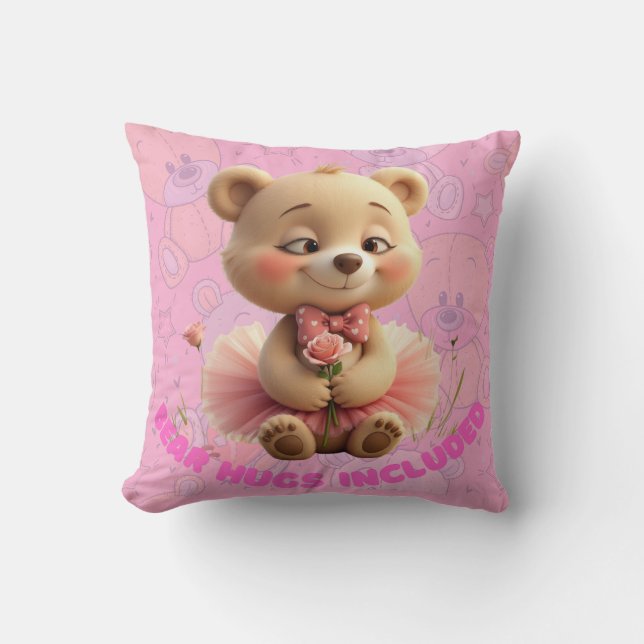 Bärenhugs inbegriffen - süßer Tutu-Bär Kissen (Vorderseite)