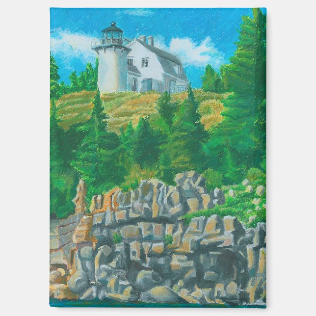 Bäreninsel-Leuchtfeuer-Gemälde Magnet (Vorderseite)