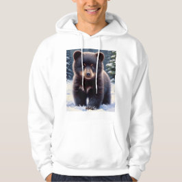 Bärenjunges im Schnee Unisex-Winterhoodie Hoodie