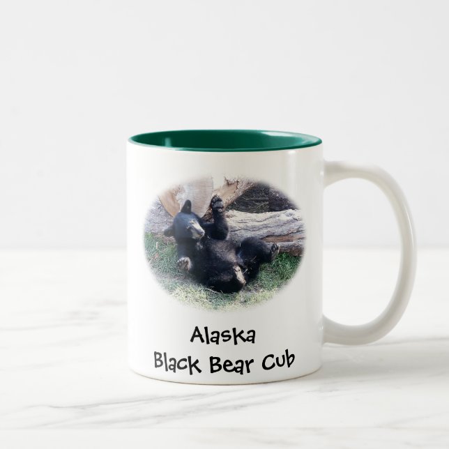Bärenjungs-Tasse Alaskas schwarze Zweifarbige Tasse (Rechts)
