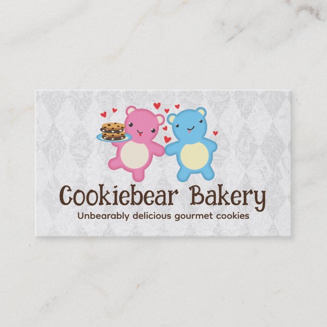 Bärenkekse Bäckerei Backbäckerei Süßigkeiten Visitenkarte (Vorderseite)