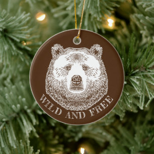 Bärenkopf, frei und frei, Handzeichnung Keramik Ornament