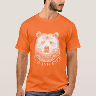 Bärenkopf, frei und frei, Handzeichnung T-Shirt