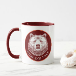 Bärenkopf, frei und frei, Handzeichnung Tasse