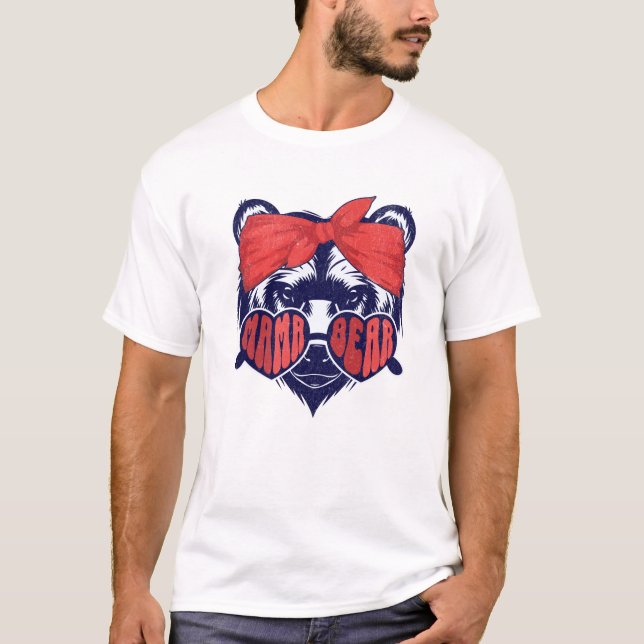 Bärenkopf Sonnenbrille Mama Mommy T-Shirt (Vorderseite)