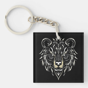 🐻 Bärenkopf-Wildlife-Schlüsselanhänger-Geschenk � Schlüsselanhänger